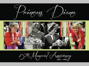 Guyana - 2012 - Princess Diana 15th Memorial Anniversary - Sheet Of 4 - MNH