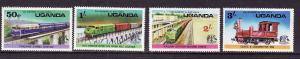 D5-Trains-Locomotives-Uganda-Scott#155-8-unused NH set-1976-