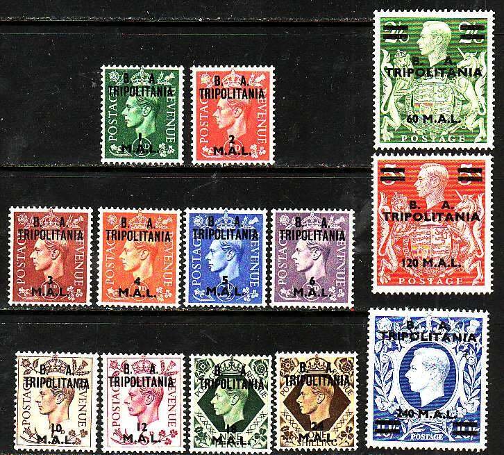 Great Britain Tripolitania-#14-26- id8-unused hinged set-KGVI-1950-  