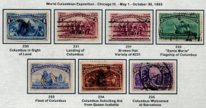 SC# 230-235 - (1c-6c) - World Columbian Expo - Set of 7 Used Stamps