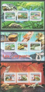 SS0145 2011 GUINEA FAUNA REPTILES KOMODO DRAGON SNAKES CROCODILES 3KB MNH