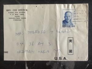 Taipei Taiwan China Missionary Cover Rev Ivo Stuyck Kuang Jen School To USA