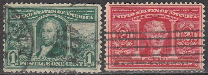 US #323-4 F-VF Used  CV $7.00 (A3196)