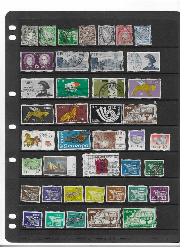 IRELAND COLLECTION ON STOCK SHEET, MINT/USED