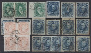 ARGENTINA 1876-78 Sc 33-37 SPECIALIZED GROUP OF 114 STAMPS SETS SHADES SCV$398++ 