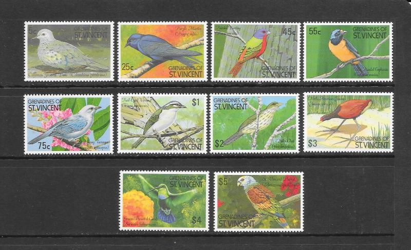 BIRDS - ST VINCENT GRENADINES #725-34  MNH