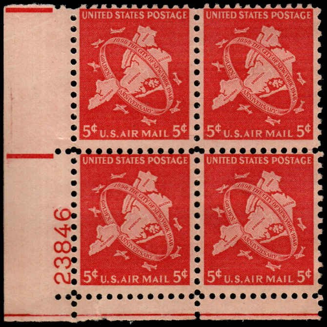 US - C38 -  Plate Block - MNH - SCV-3.50