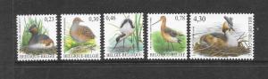 BIRDS - BELGIUM #2123-7 MNH