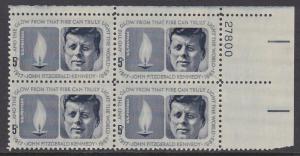 US 1246 Kennedy Memorial Plate Block MNH 