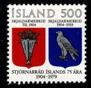 ICELAND SG578 1979 75th ANNIVERSARY OF MINISTRY OF ICELAND MNH