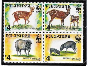 PHILIPPINES Sc 2476-9 NH SET+MINISHEETS of 1997 - WWF - ANIMALS - DEERS