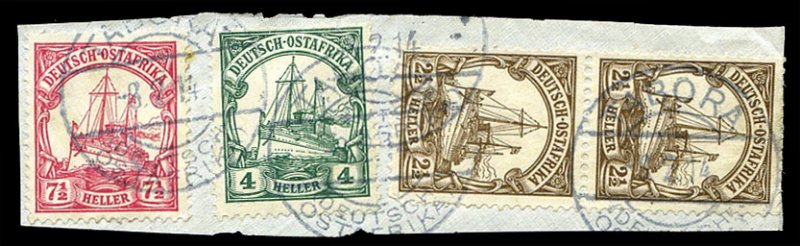 German Colonies, German East Africa #31-33 (Mi. 30-32), 1905-16 2 1/2h (verti...