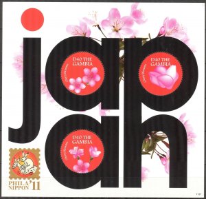 Gambia 2011 Flowers JAPAN PHILANIPPON ' 11 Sheet MNH