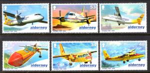 Alderney 332-337 Airplanes MNH VF