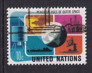United Nations  New York  #256 cancelled 1975 peaceful uses of outer space 10c