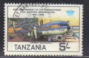 TANZANIA SC #248 **USED** 5sh  1984  CIVIL AVIATION    SEE SCAN
