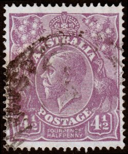 Australia Scott 74, Dark Violet (1927) Used F-VF, CV $5.25 M