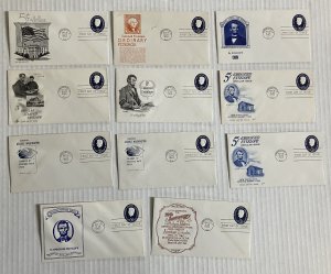 Group of 11 5 cent Lincoln stamped envelope first day covers 1962 [s.4995]