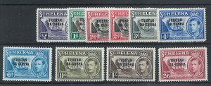 Tristan 1952 KG6 ovpt set to 2/6d f mint (4d short perfs) sg1-10 c£45+ as si...