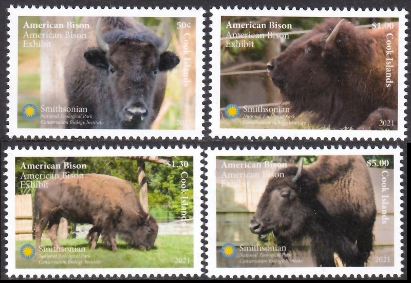 COOK ISLANDS 2021 AMERICAN BISON ANIMALS ANIMAUX SAUVAGES WILDE TIERE