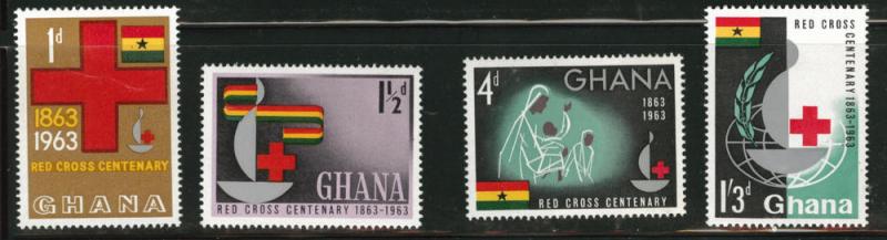 GHANA Scott 139-142 MNH** 1963 Red Cross set