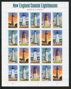 New England Coastal Lighthouses Sheet of 20 Stamps Scott 4791-95