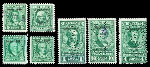 Scott RD212//RD248 1946-1947 2c-$10 Dated Green Stock Transfer Revenues Used FVF