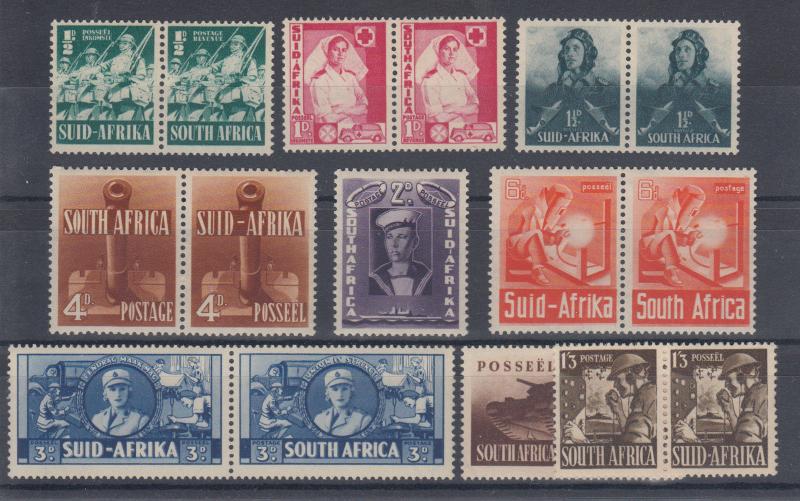 South Africa Sc 81-89 MLH. 1941-1943 WWII cplt, VF