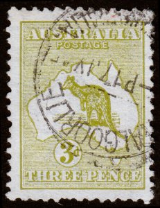 Australia Scott 5, Die I, Olive Bister (1913) Used F, CV $17.50 M