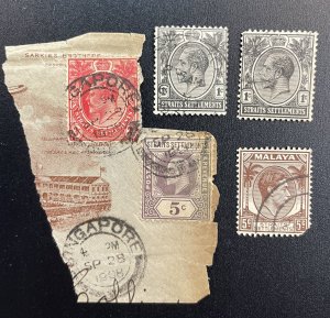 Straits Settlement LOT #96,130,179,241 Used + BMA Malaya Used #256,257,261,262