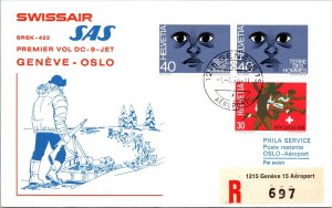 Switzerland 1969 FFC - Swiss Air / SRSK-422 - Geneva To Oslo - J7583