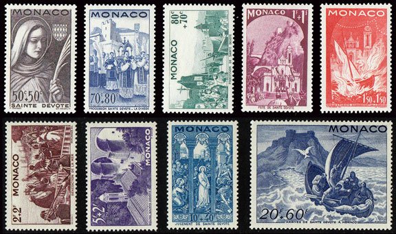 Scott #B76-84 St. Devote MNH