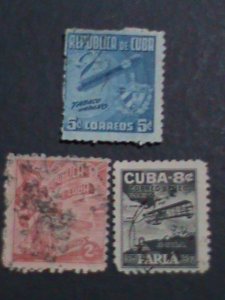 ​CUBA 1948-SC# 419,421-422-VERY OLD USED -STAMP-VF WE SHIP TO WORLD WIDE