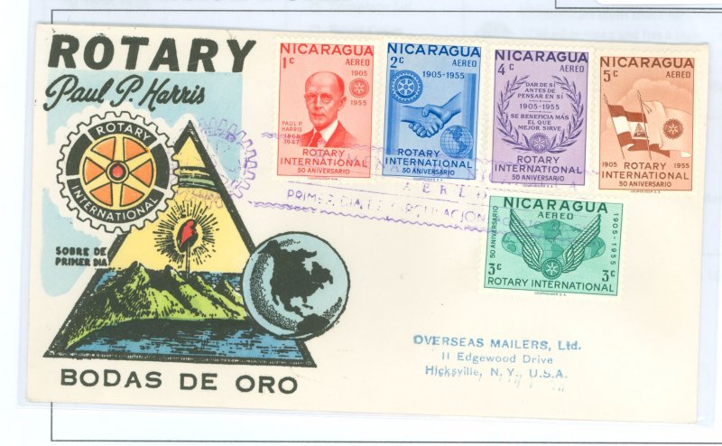 Nicaragua  1955 Rotary FDC