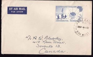 Australia Antarctic Territory airmail cover  to Canada-Adelaide,Sou