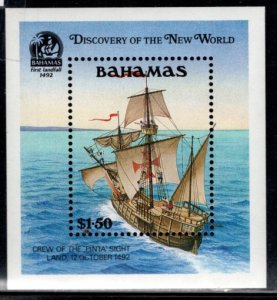 BAHAMAS 729 MNH VF S/S Pinta's Crew sights land