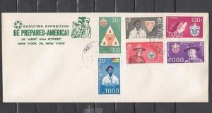 Togo, Scott cat. 401-406. Togo Scouts issue on a Long First day cover. ^