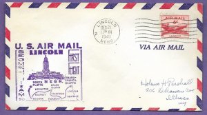 90W26, 1949 MID-WEST A/L FIRST FLIGHT AIR MAIL, LINCOLN, NEB.-NORTH PLATTE