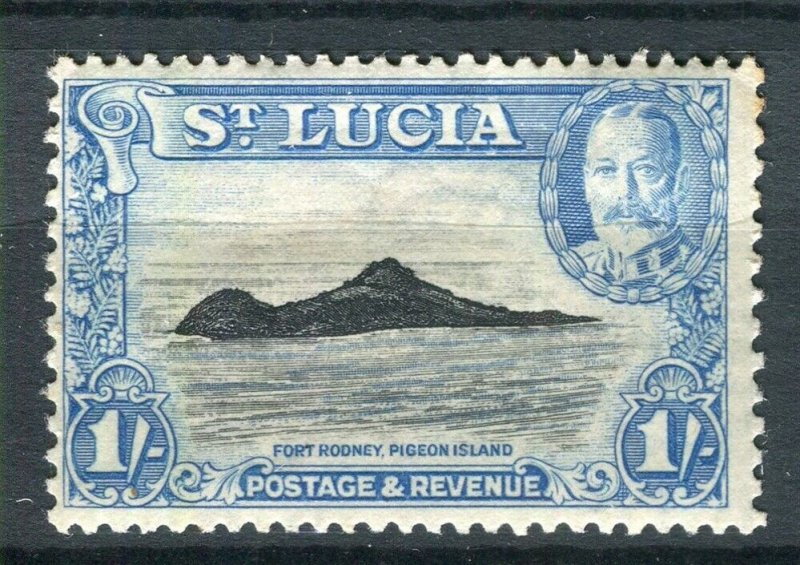 ST.LUCIA; 1930s early GV pictorial issue fine Mint hinged 1s. value 