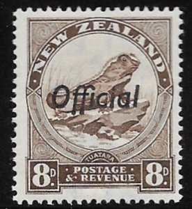 New Zealand O68B  1942   8d   fvf mint hinged  ( perf 14 1/2 x 14 )