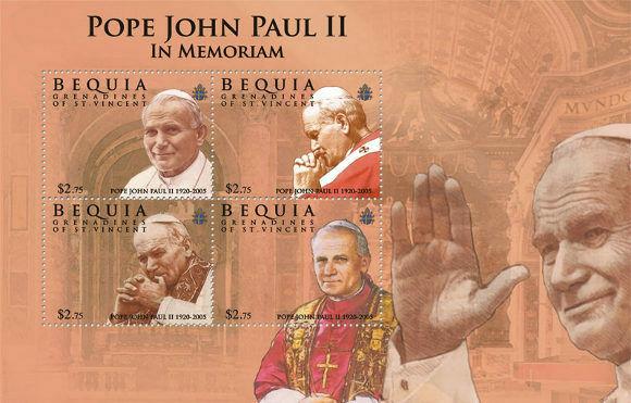 St Vincent - Pope John Paul II 4 Stamp  Sht SGB1003