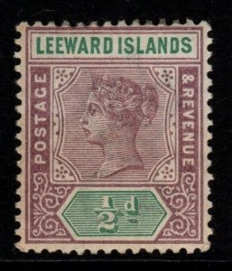 LEEWARD ISLANDS SG1 1890 ½d DULL MAUVE & GREEN MTD MINT