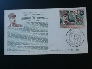 conference of Brazzaville General De Gaulle FDC Congo 1966