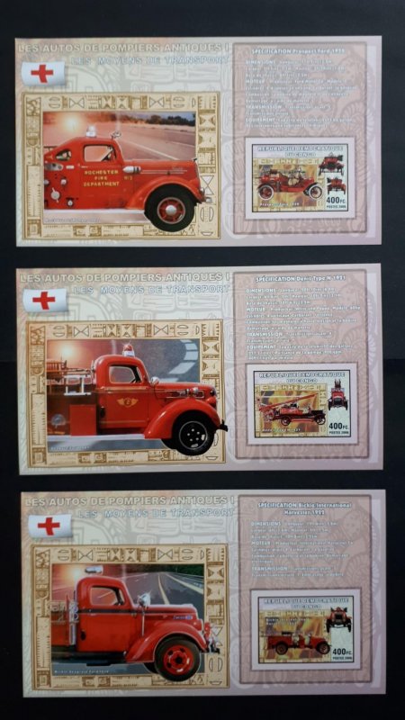 Old firetrucks I - Congo 2006 - sheet + complete set of 6 ss imperf ** MNH