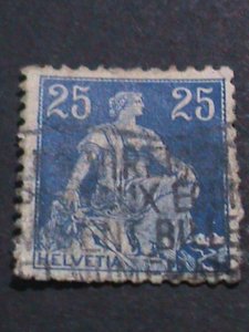 ​SWITZERLAND-1908- SC#133 115 YEARS OLD- HELVETIA USED- WE SHIP TO WORLD WIDE