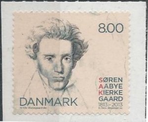 Denmark 1636 (mnh) 8.00 Søren Kierkegaard (2013) (stock image)