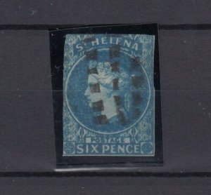 St Helena QV 1856 6d Blue Imperf SG1 Fine Used JK9658 