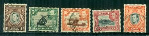 Kenya Uganda Tanganyika 1938-1943 #66, 67, 69, 72b & 74 U SCV(2024)=$2.15
