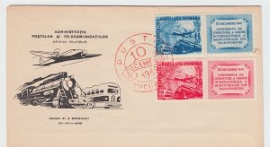 Romania 1949 COVER TRANSPORT FIRST DAY POST PERF