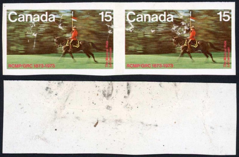 Canada Unitrade 614a 15c IMPERF PAIR Creased (See foot Note) MNH Unitrade price 